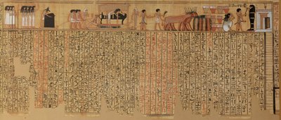 The Spirit of the Deceased Descending into its Tomb from the Book of the Dead of the Scribe Neqbed, New Kingdom by Egyptian 18th Dynasty